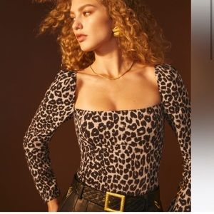 Reformation Leopard Smock Top NWOT